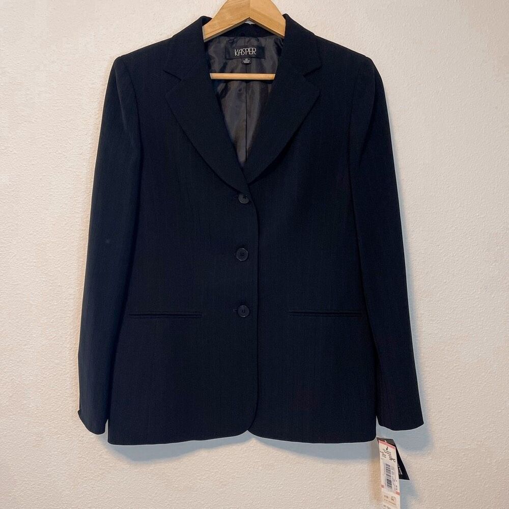 Kasper‎ Portofino Black Blazer Suit Jacket Size 10 NWT